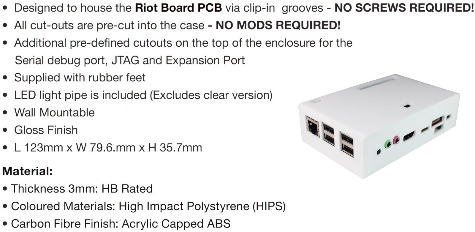 קופסאות זיווד CAMDENBOSS עבור RIOTBOARD